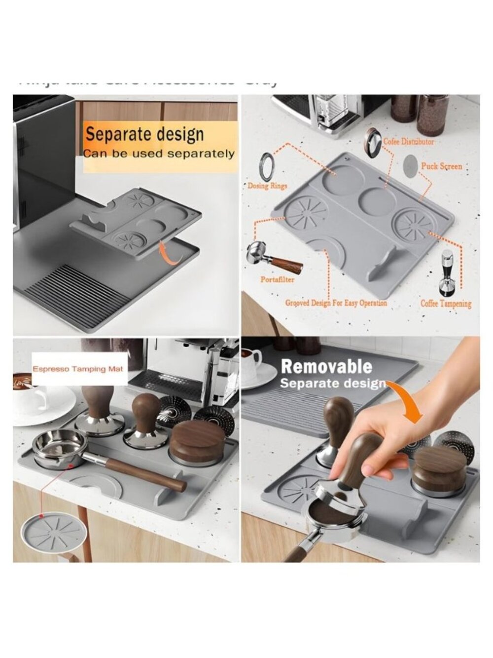 Silicone Coffee Bar Mat Ninja Espresso Machines ES601 & S701 Anti-Slip Heat-Res - Picture 3 of 6